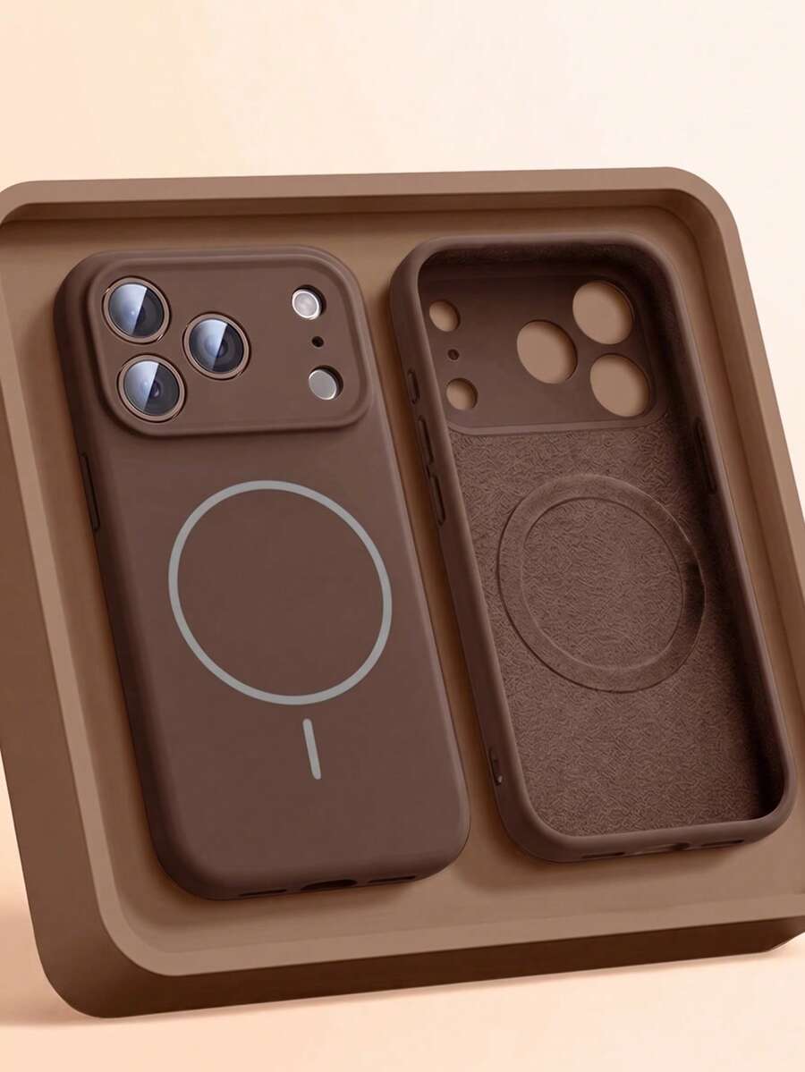 1件裝 啞光液態矽膠極簡磁吸手機殼，適用於 iPhone 17 AIR 16 15 14 13 12 Pro Max Plus，支援無線充電，柔軟矽膠背蓋