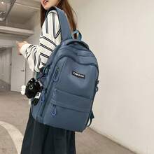LECEY Mochila de gran capacidad para estudiantes de secundaria, preparatoria y universidad para mujeres - Azul - Ver 5
