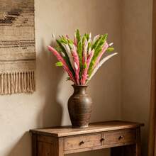 55PCS Natural Dried Pampas Grass Boho Home Decor Bouquet Phragmites Pink Green White Reed Gem Grass Mix And Match Dried Flowers Bouquet For Wedding Floral Arrangements Living Room Decorations(17inch) - Colour - View 6