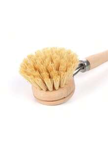 This Heavy-Duty Dish Brush Is Made Of Natural Wood And Palm Bristles, Suitable For Cleaning Pots, Pans And Sinks. This Durable Kitchen Brush Features A Bamboo Handle And Palm Bristles, Which Can Easily Remove Stubborn Stains. - Multicolor - View 2