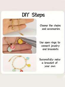 1/5/10pcs Set Adjustable Stainless Steel Pendant Bracelets With Lobster Clasp, Suitable For DIY Jewelry Making, Gold & Silver Color - Adjustable Bracelet - View 5