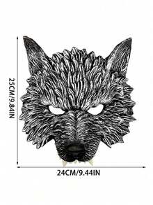 Halloween Wolf Mask, Adult Men & Women Halloween Horror Animal Half Face Werewolf Mask, Halloween Cosplay Costume Accessory, Party Dress Up, Halloween Costume Photo Prop - Silver - View 4