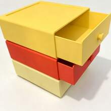 Caja de almacenamiento de cajones apilables impresa en 3D de PLA, organizador de gran capacidad con deslizamiento suave, contenedor de almacenamiento de escritorio apilable multicolor resistente - A - Ver 2