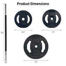 40Lbs Adjustable Barbell Set, PU Coated Convertible Free Weights With 2 Bars & Lock Clamp Collars, Cardio Pump Fitness Weights For Home Gym Strength Training - Black - View 2