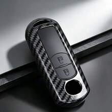 碳纖維風格 ABS 車鑰匙保護套，適用於 2 3 6 Atenza、Axela、Demio、CX-5 CX5 CX-3 CX7 CX-9 2015 2016 2017 2018 2019 配件 - 2鍵 - 查看 6