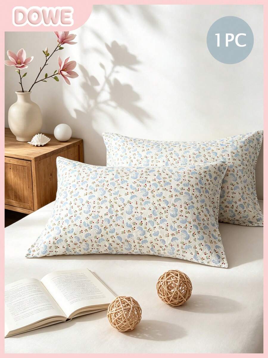 1 pieza 100% poliéster, textura arrugada, patrón en relieve, tela súper suave estampada, funda de almohada tipo sobre, sin relleno, adecuada para dormitorio, hotel, dormitorio - Multicolor - Ver 1