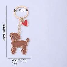 1pc Metal Jack Russell Terrier Dog Animal Enamel Heart Shaped Keychain Pendant Key Ring Suitable For Car Keys, Souvenir Gift For Women, Men, Handbag, Mother, Father, Graduation, Teacher - Multicolor - View 17