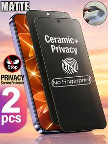 2PCS Matte Privacy Anti Peeping Ceramic Film Screen Protector Soft Film Compatible With Samsung Galaxy S26 S25 Compatible With Xiaomi 17 15C A7 Anti-Fingerprint, Scratch-Resistant, Bubble-Free Insctallation Privacy Protection [International Version, Non Local Version] - Black - View 110
