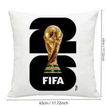 FIFA كيس وسادة ديكور منزلي لمشجعي كأس العالم 2026 في الولايات المتحدة وكندا والمكسيك، طباعة أحادية الجانب، هدية من منتجات كرة القدم - A - مشاهدة 5