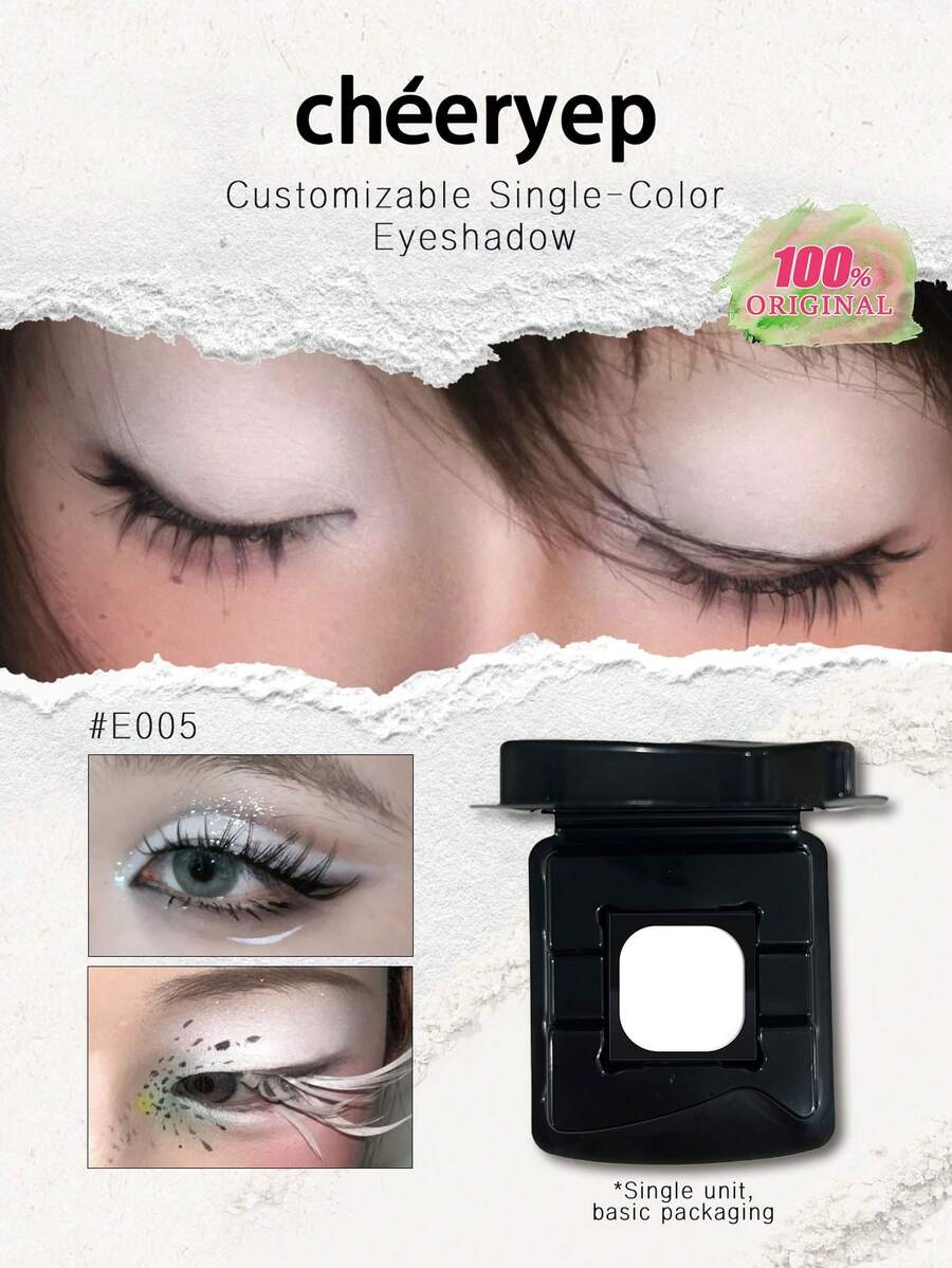 chéeryep Eyeshadow Warna Solid yang Dapat Diganti E005, Sistem Magnetik Modular, Tekstur Panggang & Cair Panggang, Matte Satin Duo-Shimmer, Pigmen Tinggi, Mudah Dibaurkan, Tahan Lama, Tidak Pudar, Cocok Untuk Pemula, Hadiah