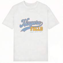 Za Unisex T-Shirt 100% Cotton Regular Fit With Graphic Print, Short Sleeve, Casual Style, Summer Streetwear, Urban Style, Printed Top, Vintage Fashion, Soft And Breathable. - 灰色 - 查看 2