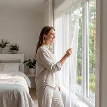 White DIY Self-Install Polyester Window Screen Mesh, High Transparency Insect Net Roll, Suitable For Home Bedroom And Living Room Use - B - View 7