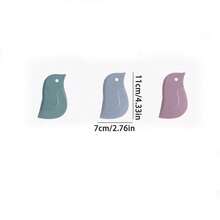 1pc Scraper Oil Brush, Penguin Design Soft Silicone Kitchen Tool For Removing Oil Stains, Baking - Grey - View 7