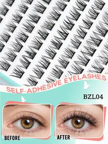 144 Clusters Self-Adhesive False Eyelashes, 10-16mm Voluminous Eyelash Clusters, With Non-Stick Tweezers, Pre-Glued Self-Adhesive Natural Fine Cluster False Eyelashes, Glue-Free Eyelash Extensions, Waterproof, PALM LASHES - View 5