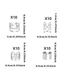 40pcs Braided Hair Accessories Hair Bands, Multiple Styles Hair Rings, Adjustable Hair Beads, Braided Dreadlock Hair Accessories For Girls - Silver - View 11