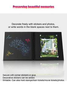 6.7in DIY Scrapbook Photo Album, Positive Energy Cover, Hardcover Kraft Paper, 40 Pages, Suitable For 4x6/5x7 Photos, Ideal For Wedding, Family Photo Album, DIY Scrapbook, Planner, Photo Book, Memory Book, Travel And More - Positive Energy Version - View 5