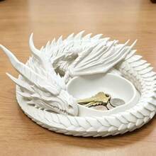 3D Printed Dragon Key Holder Tray – Fantasy Desk Organizer, Small Trinket Dish For Keys, Jewelry, Coins, Rings, Home Office Decor - Multicolor - View 6