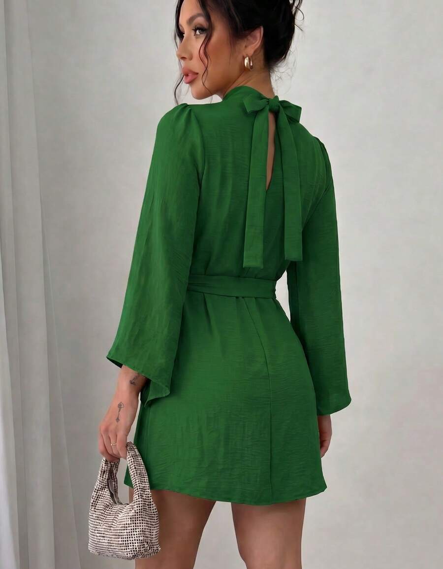 Women Midi Dresses - Green - View 1