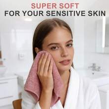 TEAWOO 10 Pack Premium Washcloths, Highly Absorbent And Super Soft Face Towels, Multi-Purpose Fingertip Towels, 12 X 12 Inch Bathroom Towels (Charcoal/Coral Pink/Cyan/Jade Green/Coffee Beige) - ColorA - View 7