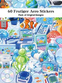 YWWBLD 60pcs Frutiger Aero Stickers For Scrapbook, Suitcase, Laptop, Skateboard, Guitar, Decorative DIY Stickers - Multicolor - View 1