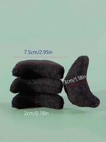 Gorros de dedos de algodón rizo súper suave, insertos de media talla de esponja, agarre de tacón para mocasines de tacón alto, protección contra la fricción de los dedos, unisex - Negro - Ver 2