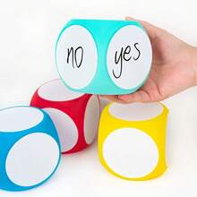 hoojojo 1pc Dry Erase Whiteboard Dice Set, Reusable Letter And Word Learning Teaching Aid, Suitable For Classroom, Kindergarten And Party Multi-Player Interactive Game Prop - Multicolor - View 3