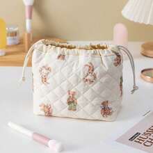 Bolsa de maquillaje con cordón en relieve, bolsa de maquillaje con cordón de gran capacidad, bolsa de almacenamiento multifuncional. También incluye una bolsa de aseo, monedero, bolsa de maquillaje cuadrada de gran capacidad, bolsa de cuidado de la piel, bolsa de aseo, artículos esenciales de viaje y artículos esenciales para el dormitorio. - Multicolor - Ver 18