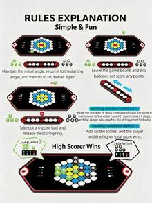 Curved Ball Magnetic Battle Game, Dual-Player Physical Launching Board Game, Interactive Party Entertainment Prop To Enhance Party Atmosphere And Christmas Carnival, Used For Logic Thinking, Strategic Thinking And Concentration Training, Educational Tabletop Game, Holiday Party Parent-Child Interactive Game, Suitable For Boys And Girls, Halloween, Christmas, Birthday Holiday Gift - Multicolor - View 6