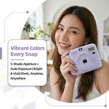 Popoto Instant Camera Features A Built-In Flash And Five Adjustable Shooting Modes. With Its Retro Film Aesthetic And Landscape Orientation, It's Good For Group Photos.(Batteries Not Included.) - View 8