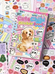 1600+件元素 32張可愛動物貼紙書 雙線圈裝訂 模切設計 DIY手帳/水壺/筆記本裝飾貼紙素材書 - 長方形 - 查看 5