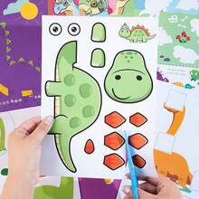 1 Pack 20-Page Sticky Paper Cutting Art Book (20*28cm/7.9"*11"), DIY Adhesive Paper-Craft Creation Kit - Multicolor - View 3