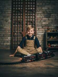 Classic Black & Red Simulated Track Car, AA Batteries Not Included - Black - View 5