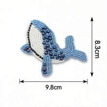 1pc Handmade Beaded Sew-On Patch, Ocean Theme Starfish, Shell, Coconut Tree And Seahorse Pattern, Suitable For Clothing, Pants, Hats, Headwear, Bags DIY Patch, Hand Sewn, Summer Decoration - Multiple Styles - View 16