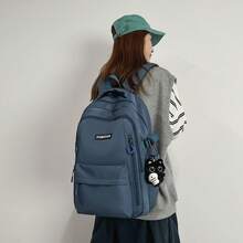 LECEY Mochila de gran capacidad para estudiantes de secundaria, preparatoria y universidad para mujeres - Azul - Ver 3