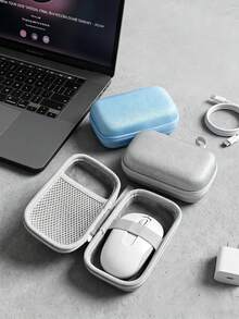 Multifunctional Mouse & Camera Storage Bag With Portable Handle, Elastic Compartments For Organized Storage, Size 14*8.5*4cm (5.51*3.34*1.57in), Compact Electronic Organizer Bag For Digital Cameras, Computer Mouse And Various Data Cables - Multicolor - View 8