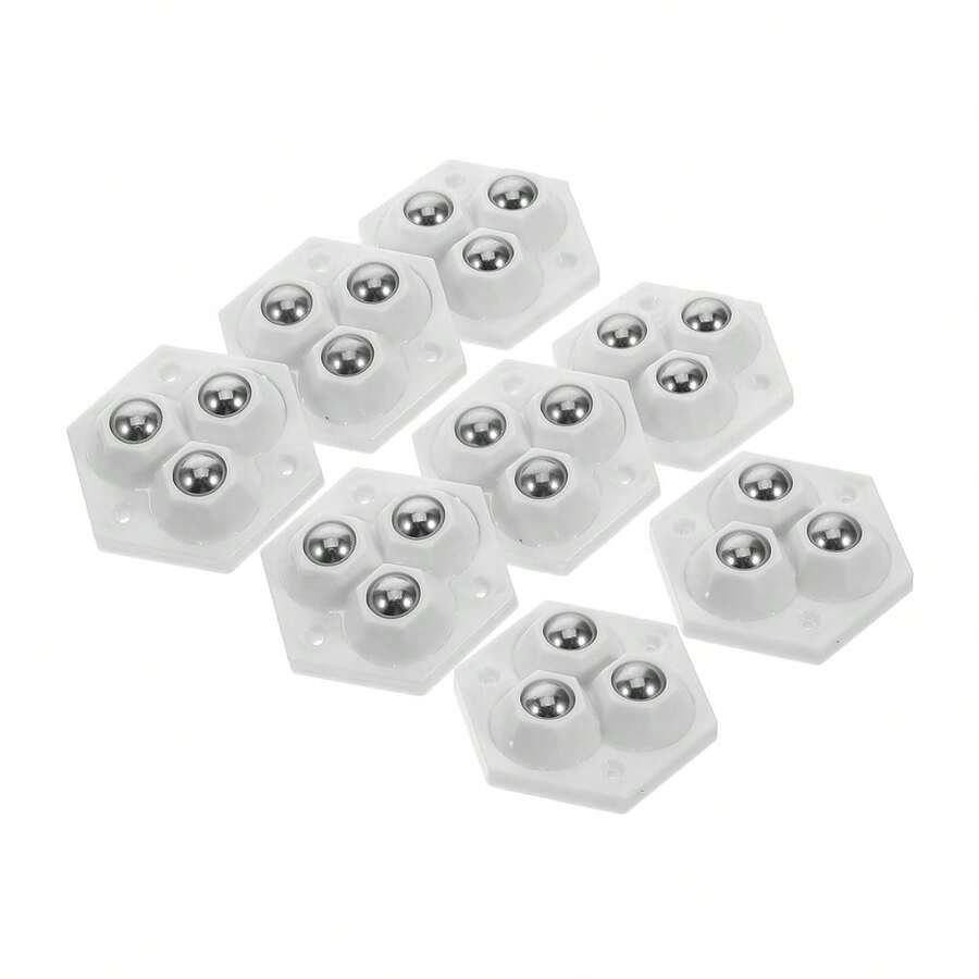 Cabilock 8pcs White Self-Adhesive Caster Wheels, Universal Rolling Wheels For Kitchen Appliances And Furniture - Default - View 1