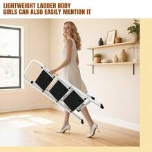 3 Step Steel Ladder Foldable Heavy Duty Steel Non Slip Tread Stepladder 330lb Max Capacity Kitchen Home Garden Step Stool - 3 Steps-steel - View 9