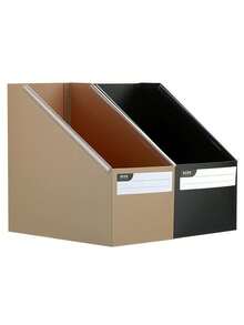 Morandi Color Desktop Single File Holder, Waterproof Wear-Resistant Hard File Storage Box, Office Contract Folder Organizer, Home Desk Book & Document Slanted Storage Box, Multiple Colors Available School Supplies - Multicolor - View 8