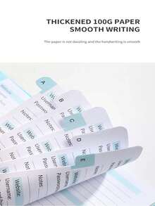 1pc A6 Size Minimalist Password Book, Premium Password Manager, Quick Access To Website Passwords, Username And Password Storage Function, Perfect For Home Office, Internet Computer Login, School Office Supplies, Ideal Gift For Women, Teachers And Mother's Day - Rectangle - View 6
