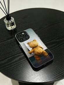 1件裝 Toilet Bear 個性化圖案全包覆 TPU 防震手機殼，相容 iPhone 17/16/15/14/13/12/11/Pro/Pro Max/Plus 與 Galaxy 系列 - 灰色 - 查看 5