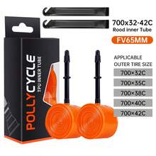 2入公路車內胎 700C 700x32/35/38/40/42C 超輕防刺穿 TPU 內胎，適用山地車，法式氣嘴 45/65/85mm - 彩色 - 查看 14