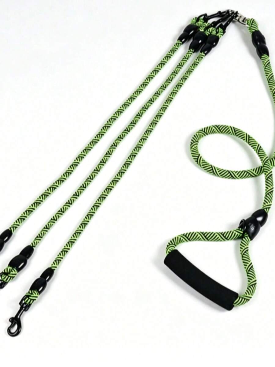 One-To-Two Dog Leash, Outdoor Double-Headed, Golden Retriever, Shiba Inu, Small, Medium, Large Dog P-Chain, Dog Walking P-Rope - Multicolor - View 1