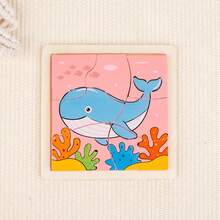 Children's Wooden Early Education Creative 3D Puzzle Board Ocean Animal Assembly Blocks Educational Fun Toy - Multicolor - View 15