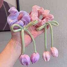 Tulip Bow Corset, Sweet Flowing Ribbon Hair Accessory Hair Tie, Fresh And Elegant Colors Effortlessly Create A Sweet And Ethereal Atmosphere, Suitable For Girls And Women, Perfect For Daily Outings, Dates Or Various Fresh Style Events - Multicolor - View 3