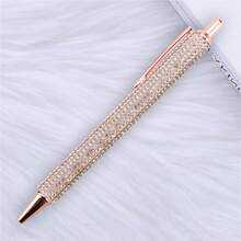 Full Rhinestone Luxury Retractable Ballpoint Pen, Multi-Color Rhinestone Surface With Metal Clip, Smooth Writing, Suitable For Signing, Journaling, Photography, Exquisite And Beautiful, Perfect For Personal Use Or Gift - A - View 6