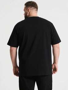 Plus Size Memorial Gift & Men's Black Casual T-Shirt, Create Your Own Exclusive Printed T-Shirt. Sports Summer - Black - View 2