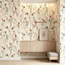 1 Roll Self-Adhesive Peony Wallpaper PVC Tear-Resistant Moisture-Proof Decorative Sticker For Rental Home Entryway Cabinet Countertop Furniture Renovation Wall Paper 17.7inX39.3/118.1/196.8in - Peony - View 6