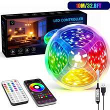3ft-100ft RGB LED燈條，適用臥室家居裝飾，電視背光燈，附44鍵遙控器與APP控制，定時、音樂同步變色燈條，適用房間、客廳、節日裝飾、廚房裝飾 - 多色光 - 查看 14