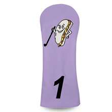 Light Purple Fun Sandwich Cartoon Embroidered Golf Club Head Cover, Healing Cute Style Golf Protector - Lilac Purple - View 8