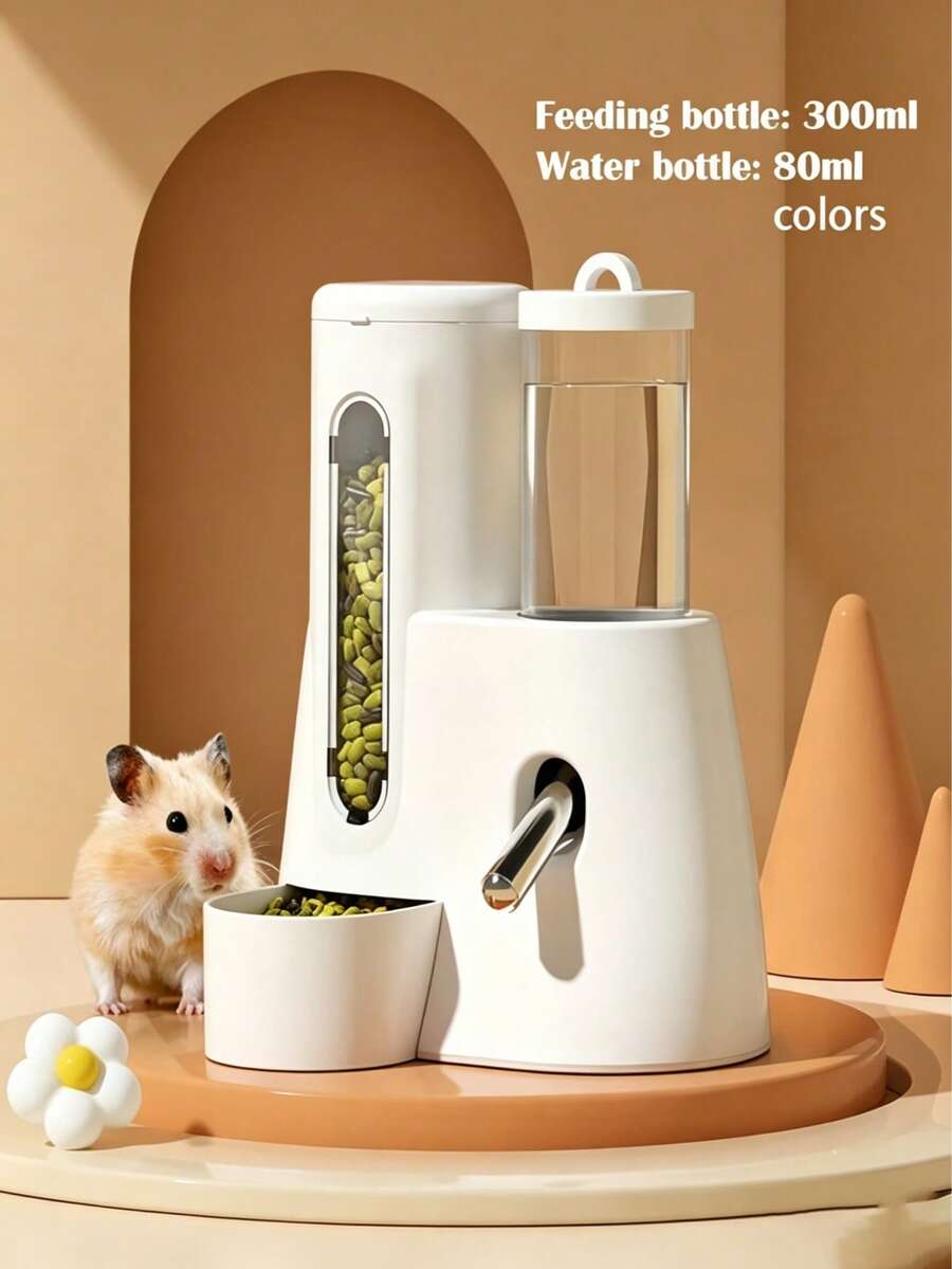 Multifunctional Hamster Automatic Water & Food Dispenser Set, Includes Water Bottle & Food Bowl, 2-In-1 Small Pet Automatic Feeding & Watering Box, Battery-Free Design, Suitable For Hamsters, Mice, Rats, Golden Hamsters - View 1